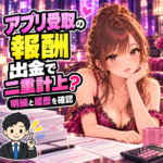 夜職の報酬をPayPayなどのアプリで受け取ったら？売上と出金の分け方を案内する女性と税理士のイラスト