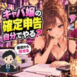 確定申告を自分でするか迷い、明細を確認するキャバ嬢と税理士